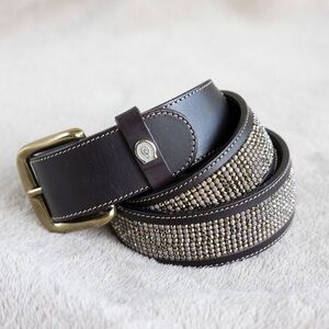 Otto Schumacher equestrian leather belt crystals and stones